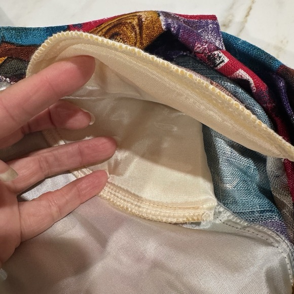 Vintage 80s Danielle B Blazer Jacket Womens Large Abstract Jewel Tones Geometric - Picture 5 of 9